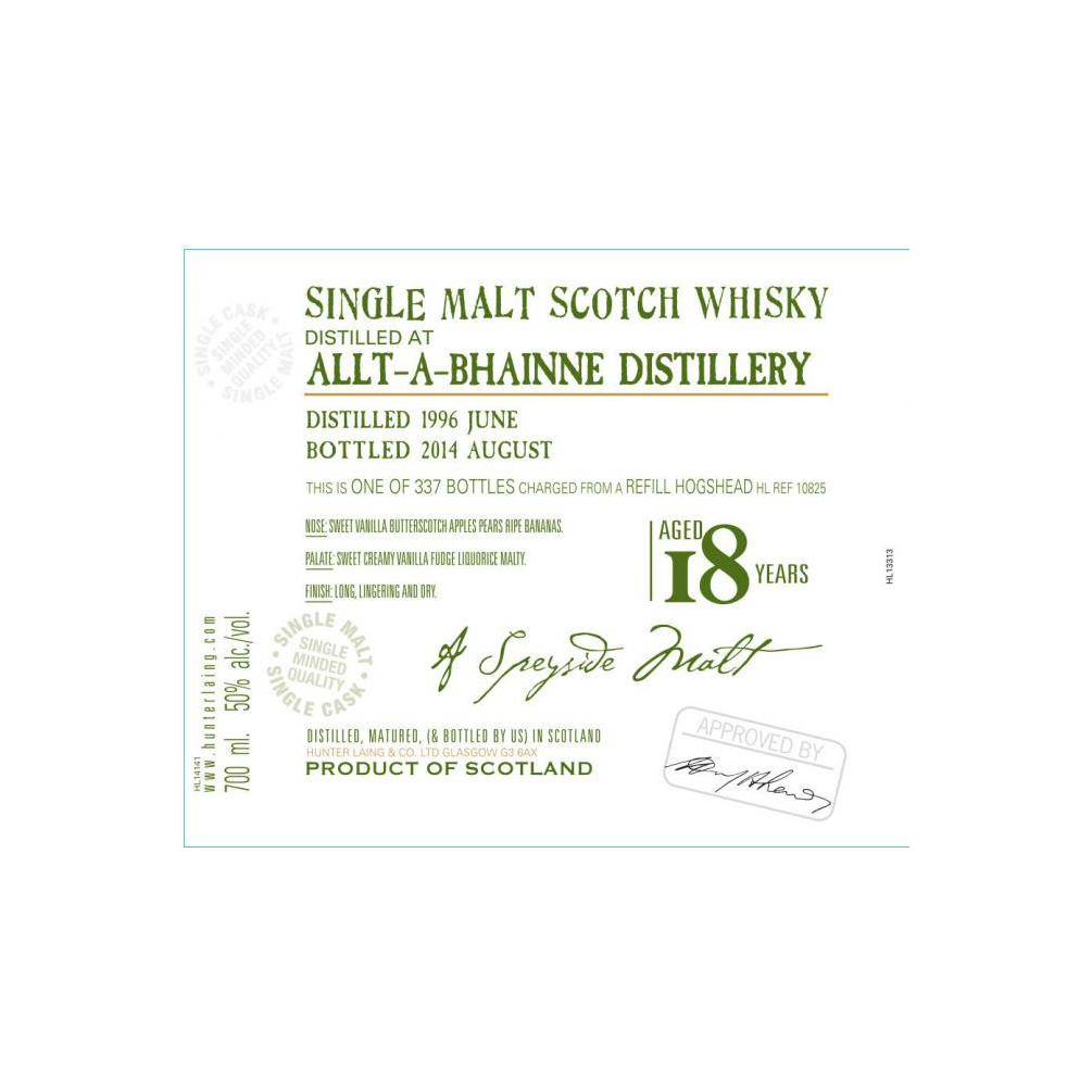 Allt-A-Bhainne Old Malt Cask 1996 18 Years Single Malt Whisky 2