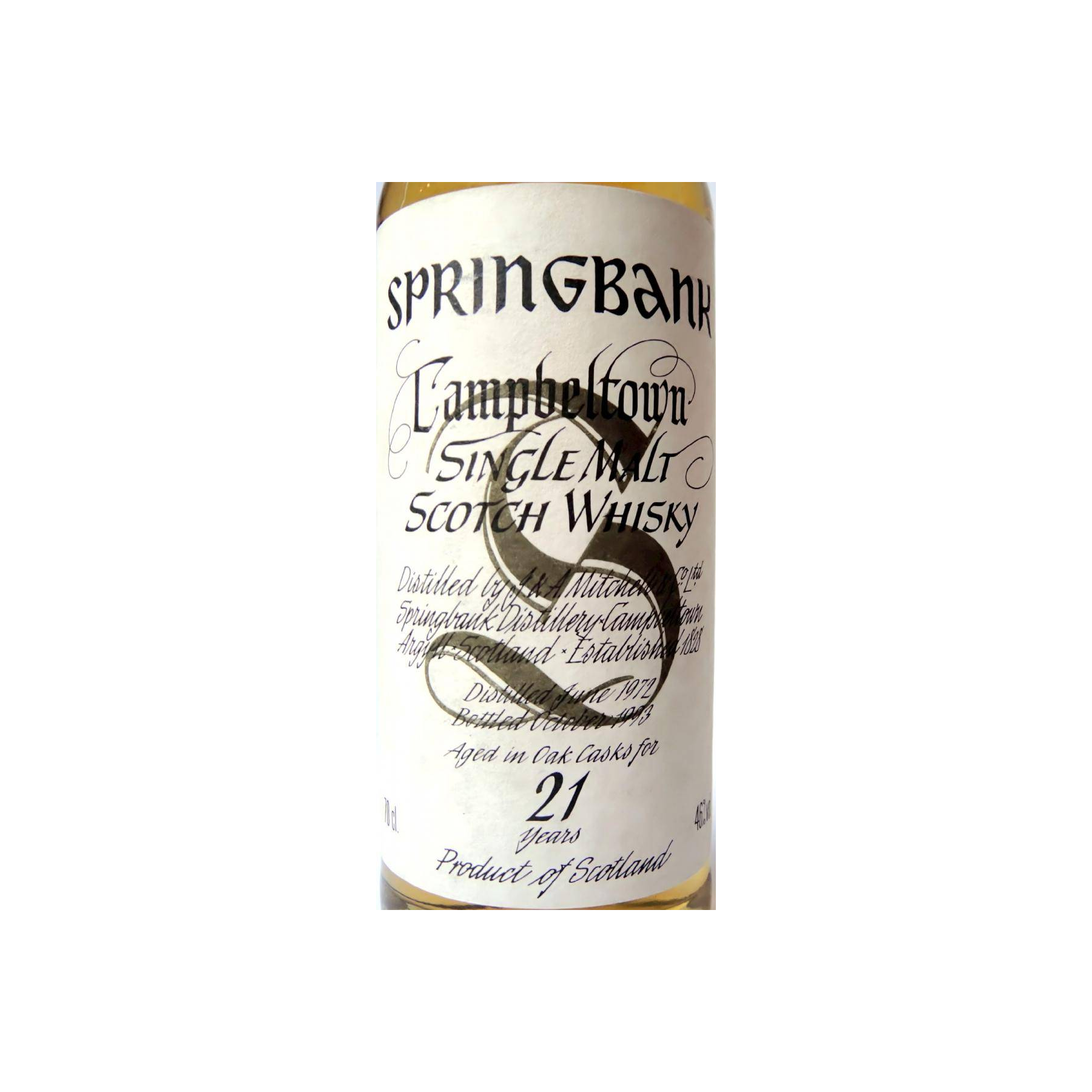 Springbank 1972 21 Years Single Malt Whisky 2