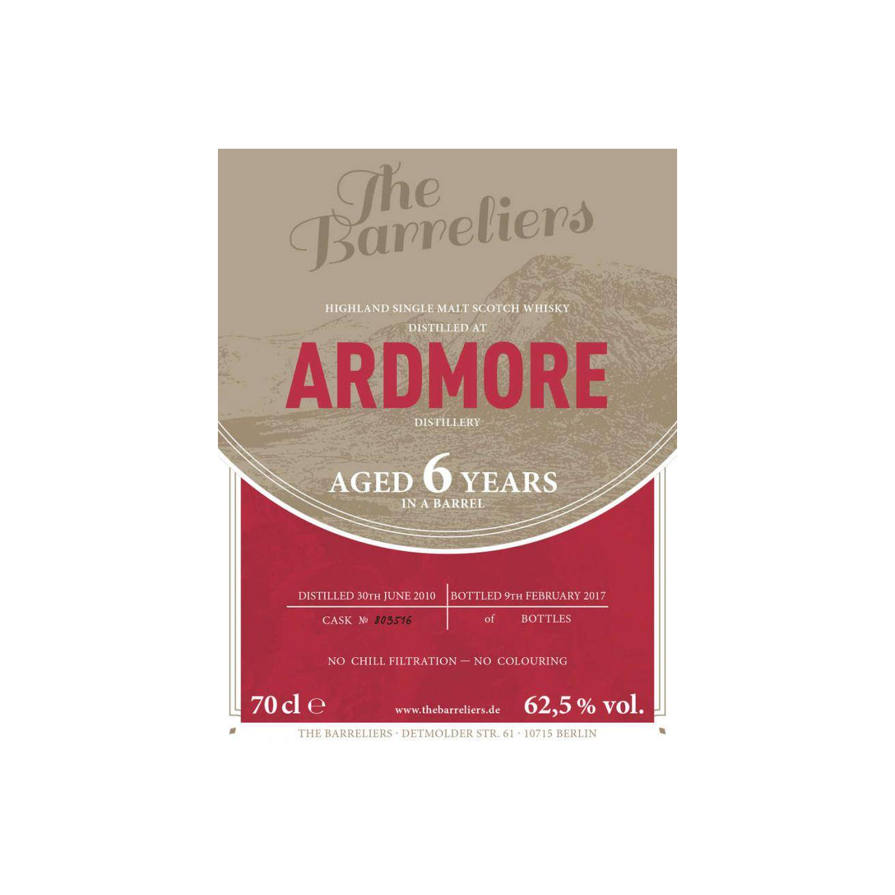 Ardmore 2010 6 Years Single Malt Whisky 2