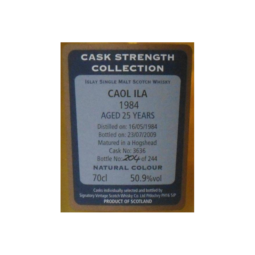 Caol Ila Cask Strength Collection 1984 25 Years Single Malt Whisky 2