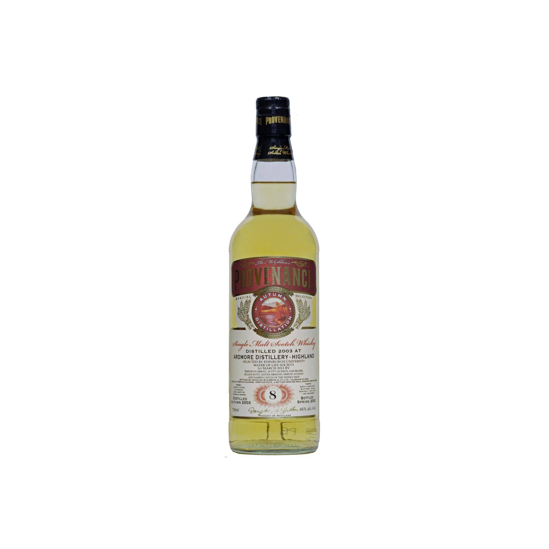 Ardmore McGibbon's Provenance 2003 8 Years Single Malt Whisky