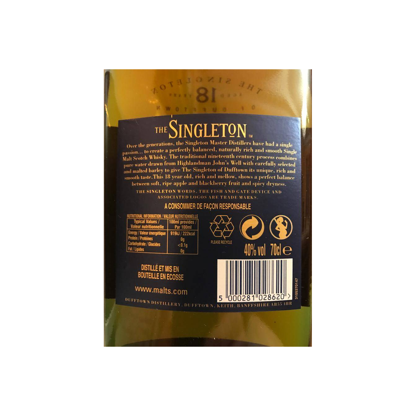 Dufftown 18 Years Single Malt Whisky 2