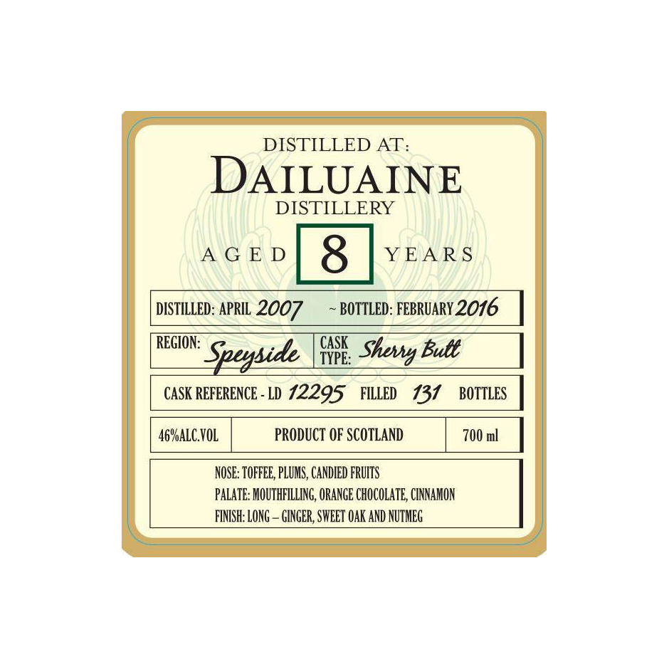 Dailuaine 2007 8 Years Single Malt Whisky