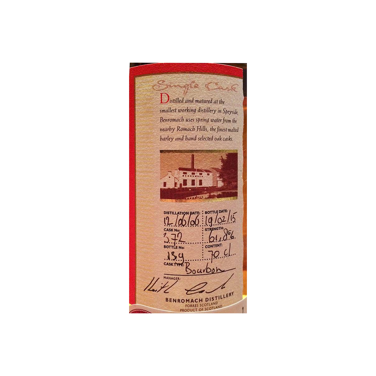 Benromach Single Cask 2006 8 Years Single Malt Whisky 2