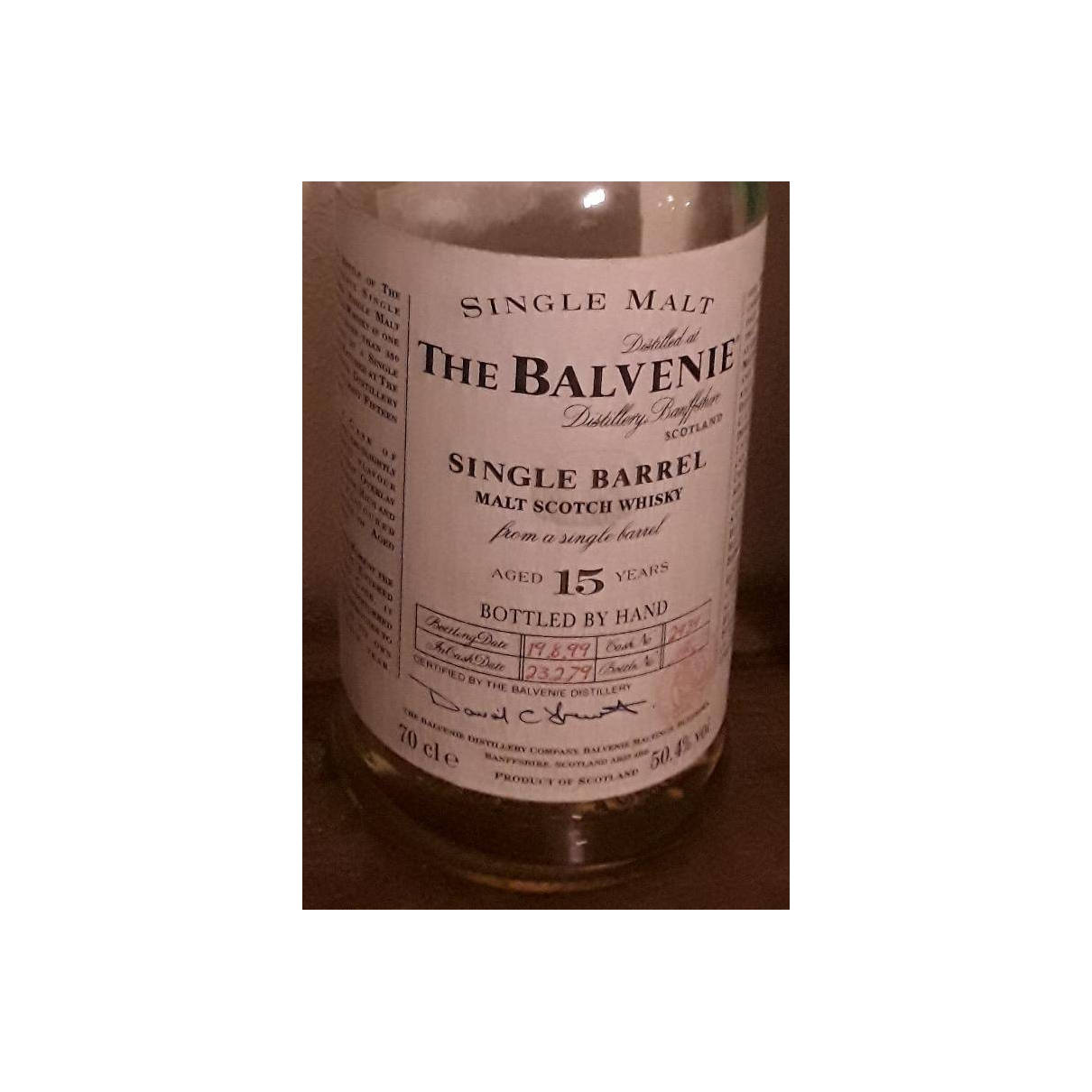 The Balvenie Single Cask 1979 15 Years Single Malt Whisky