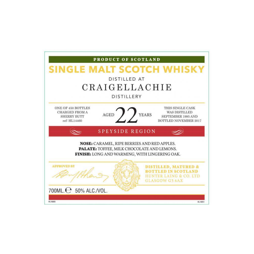 Craigellachie Old Malt Cask 1995 22 Years Single Malt Whisky 2
