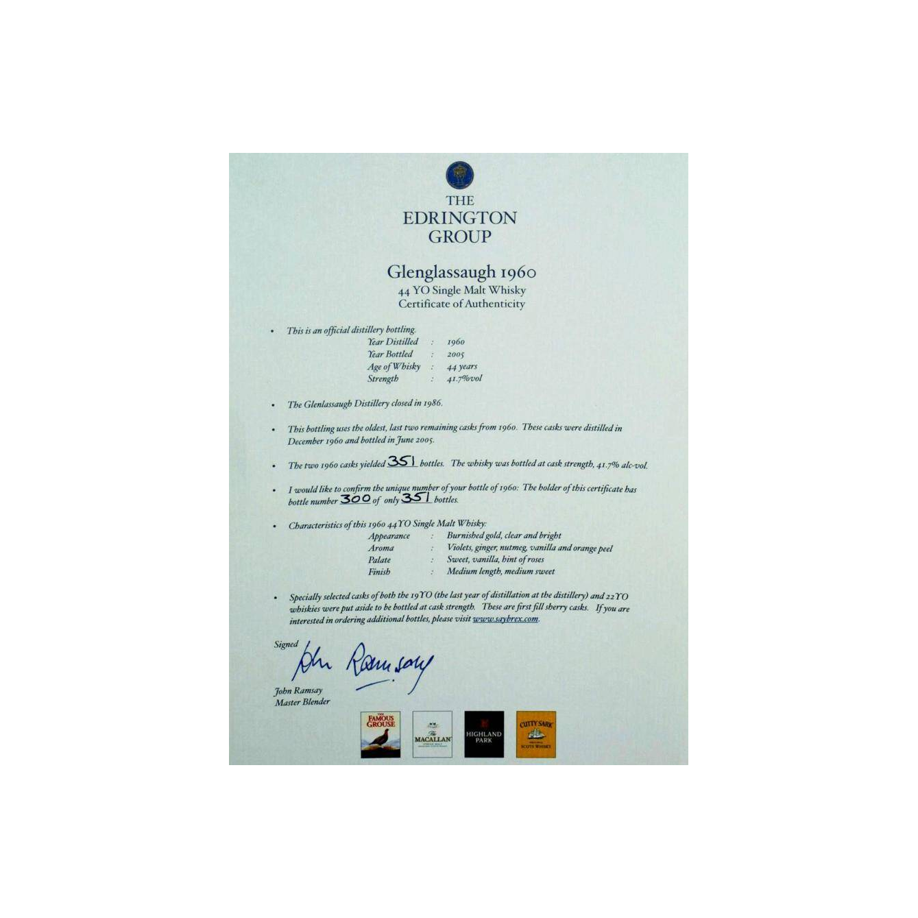 Glenglassaugh 1960 44 Years Single Malt Whisky 2