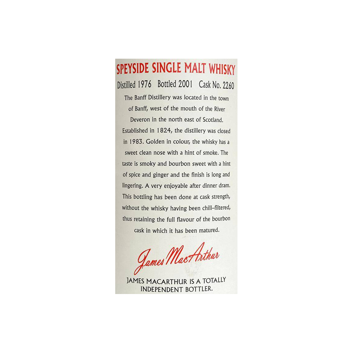 Banff 1976 25 Years Single Malt Whisky 3