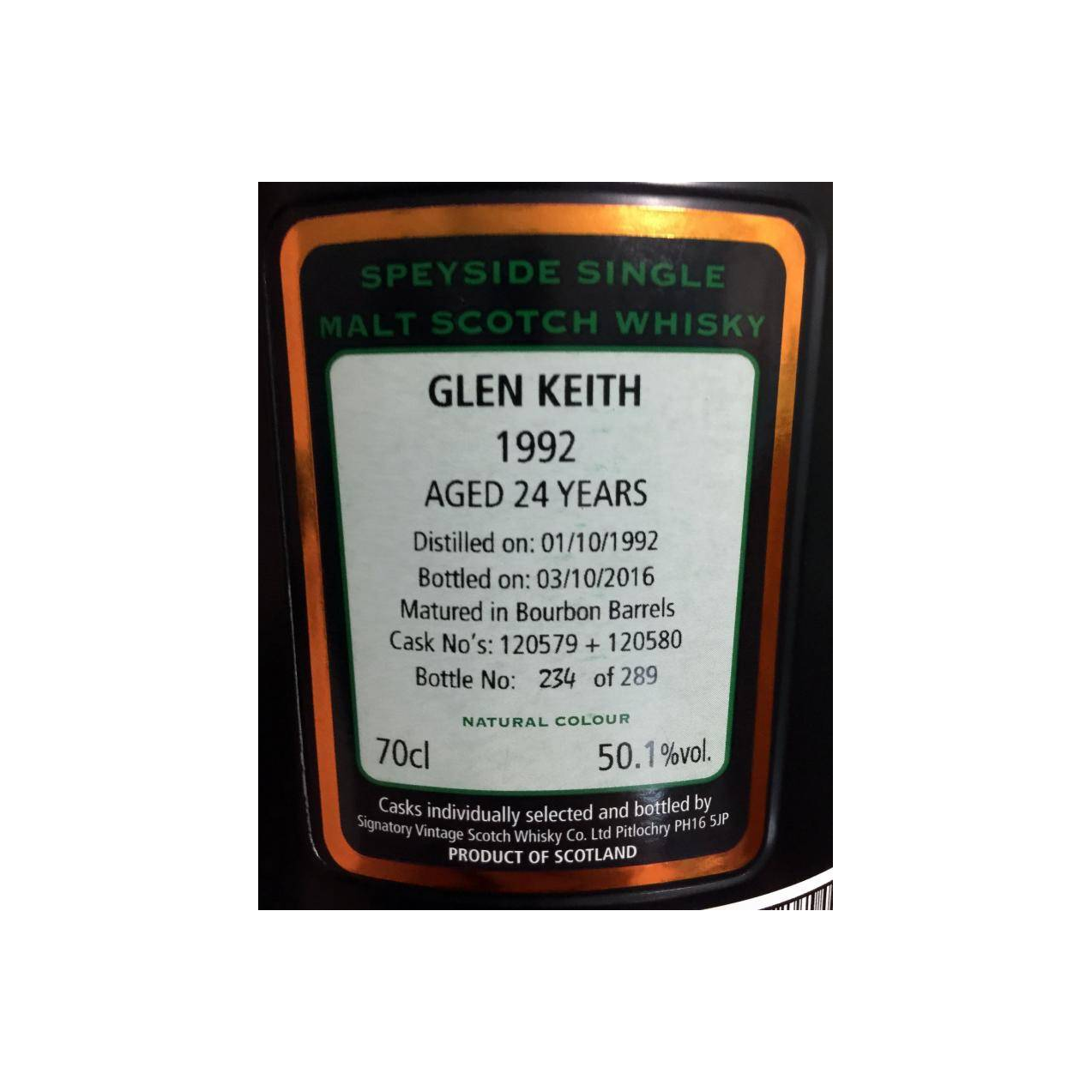 Glen Keith Cask Strength Collection 1992 24 Years Single Malt Whisky 3