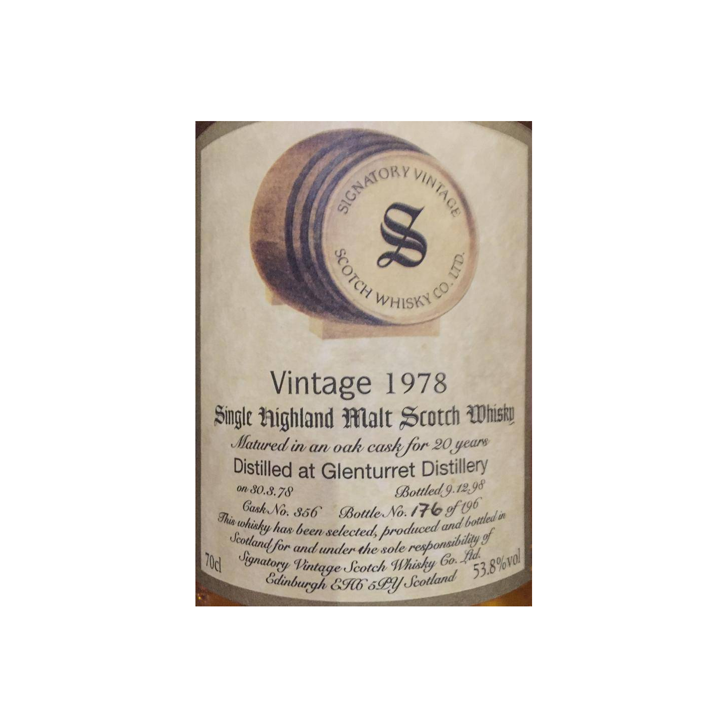 The Glenturret Vintage Collection - Dumpy 1978 20 Years Single Malt Whisky