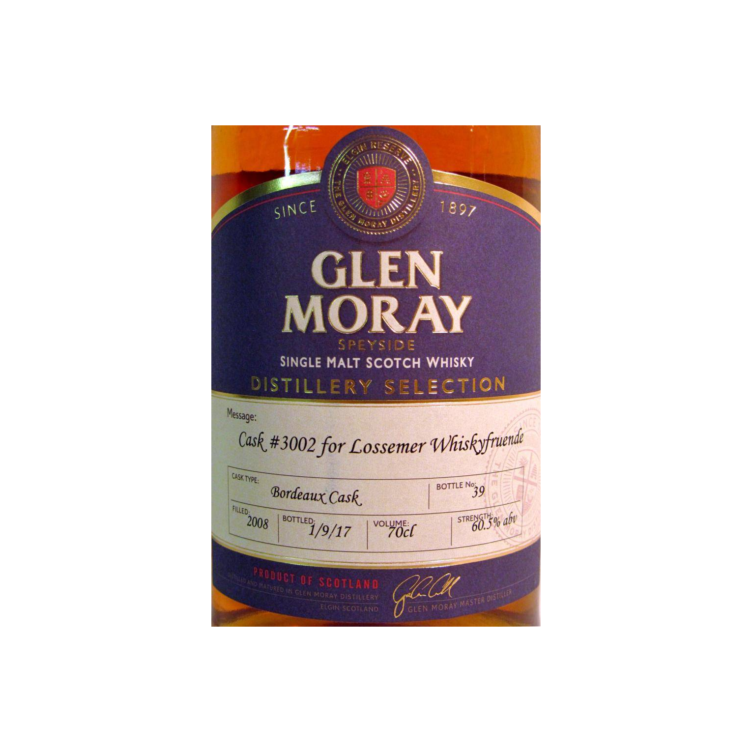 Glen Moray 2008 9 Years Single Malt Whisky 2