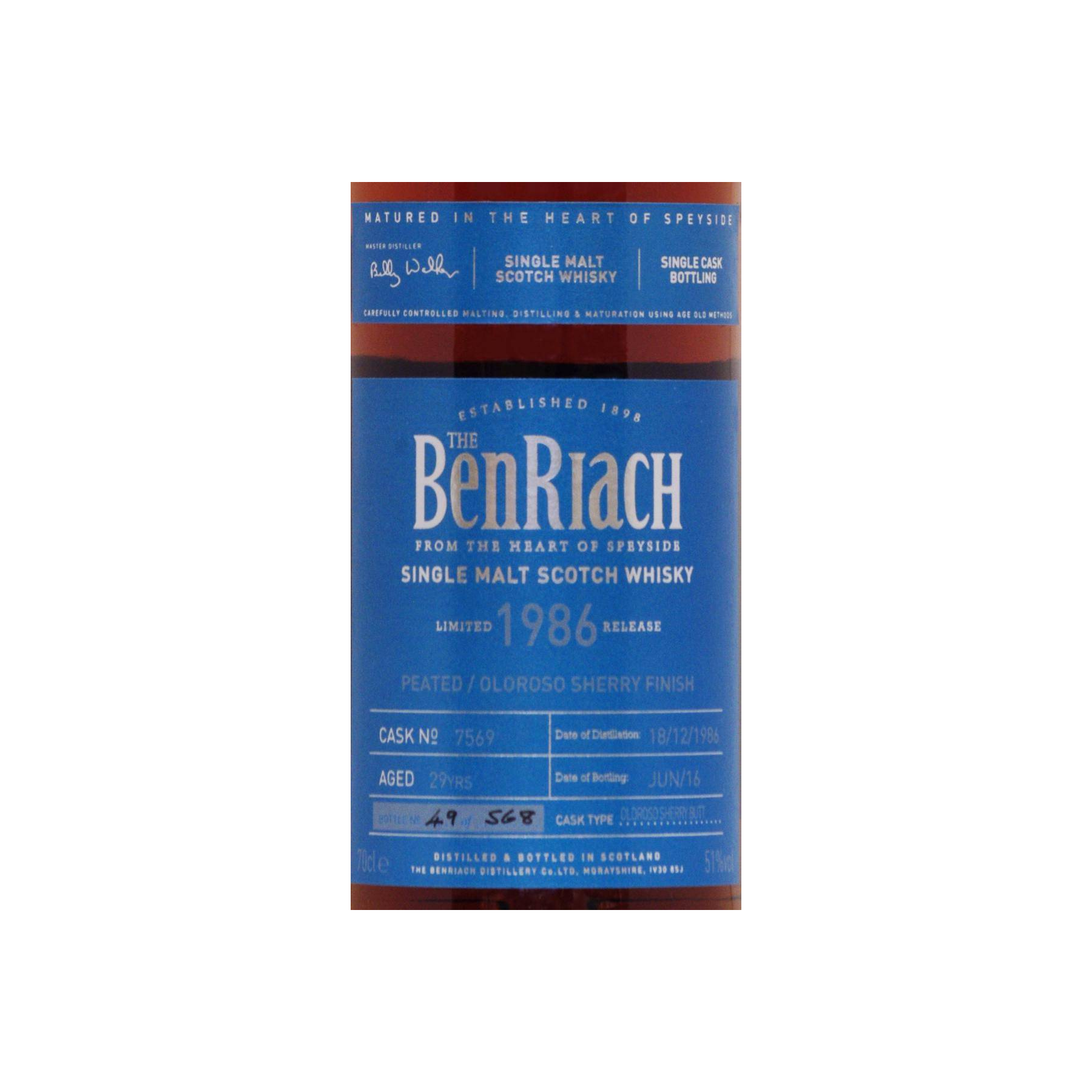 BenRiach 1986 29 Years Single Malt Whisky 2