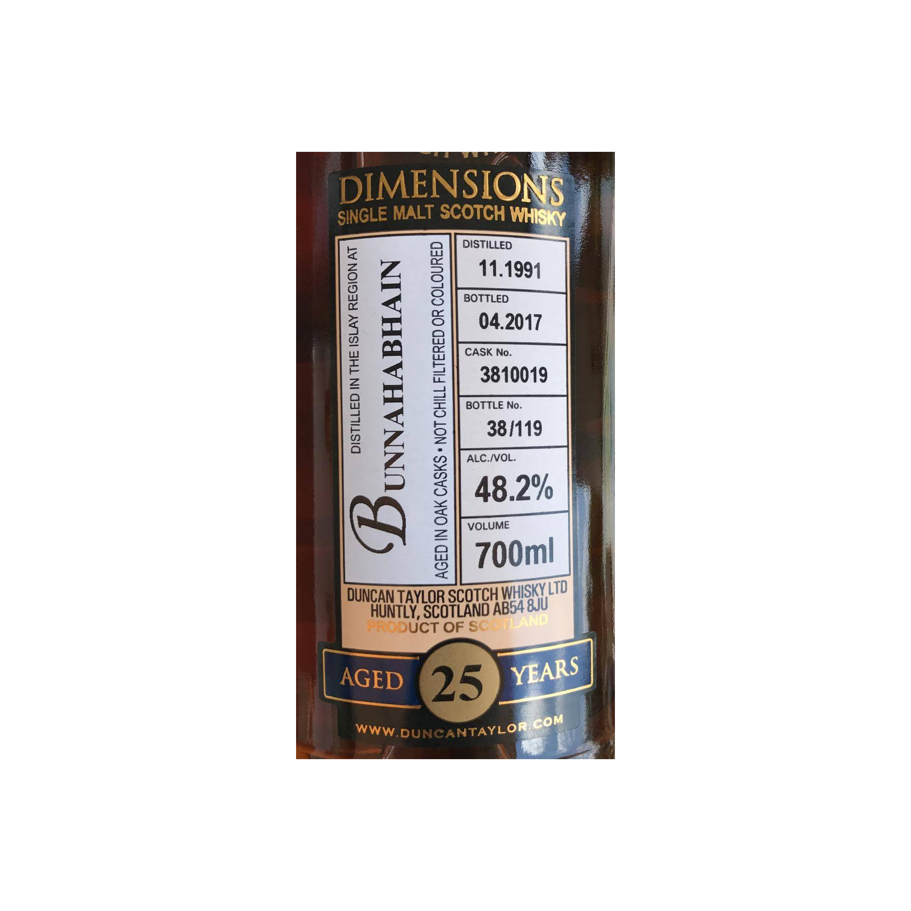 Bunnahabhain Dimensions 1991 25 Years Single Malt Whisky