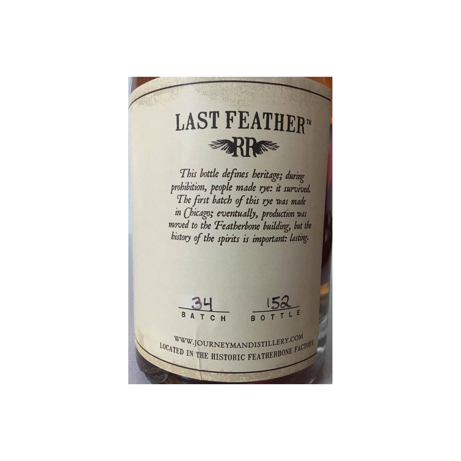Journeyman Distillery Last Feather Rye 3
