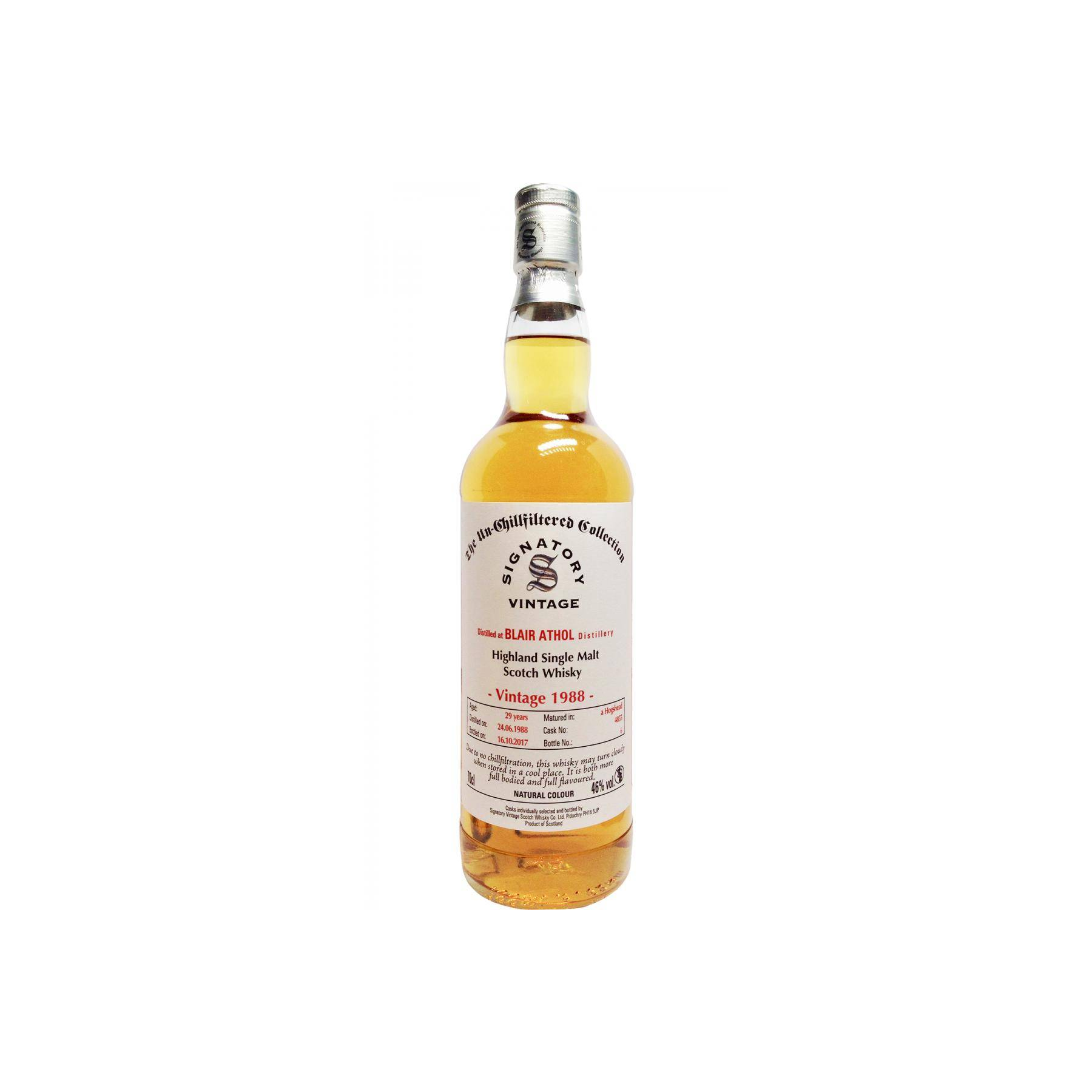 Blair Athol The Un-Chillfiltered Collection 1988 29 Years Single Malt Whisky