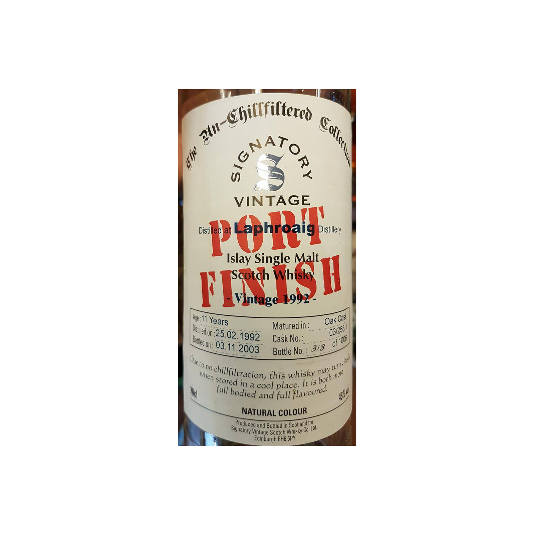 Laphroaig The Un-Chillfiltered Collection 1992 11 Years Single Malt Whisky