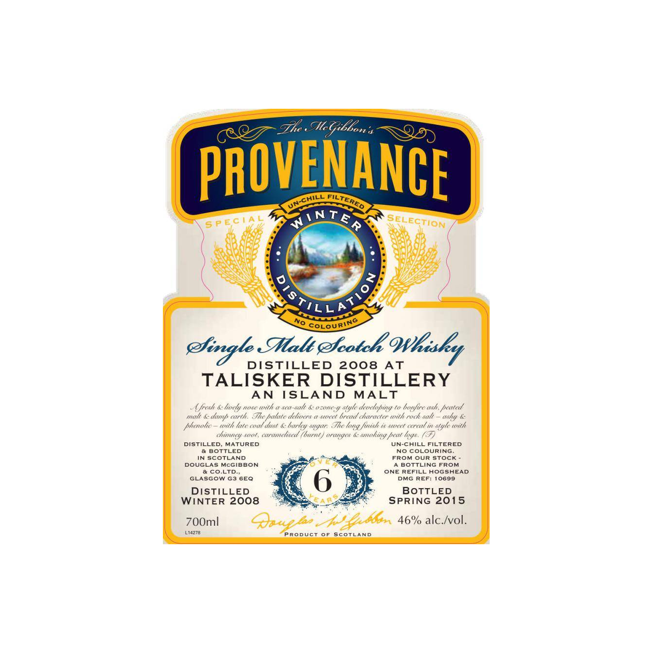 Talisker McGibbon's Provenance 2008 6 Years Single Malt Whisky
