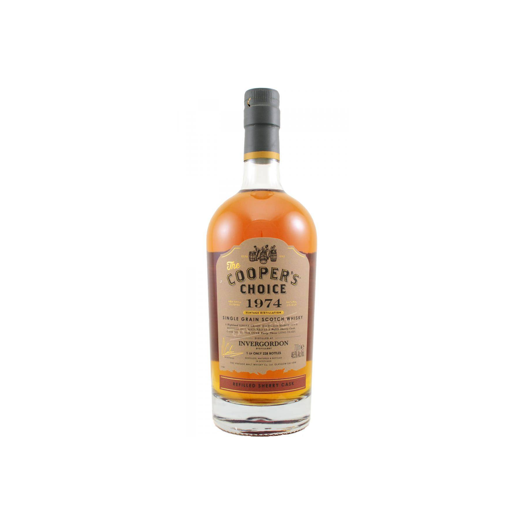 Invergordon The Cooper's Choice 1974 43 Years Single Grain Whisky