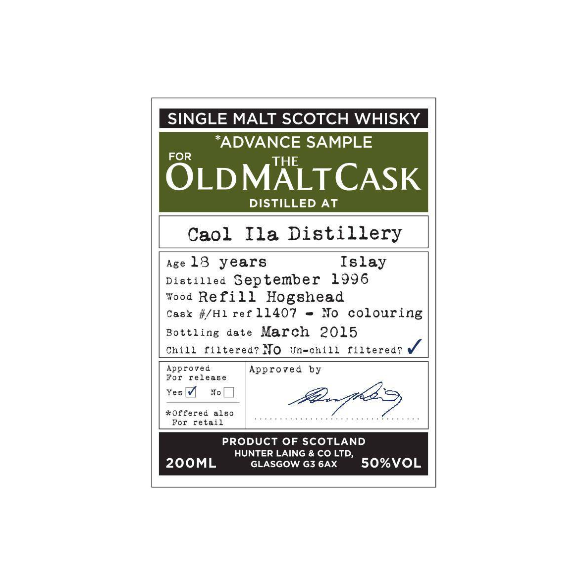 Caol Ila 1996 18 Years Single Malt Whisky 2