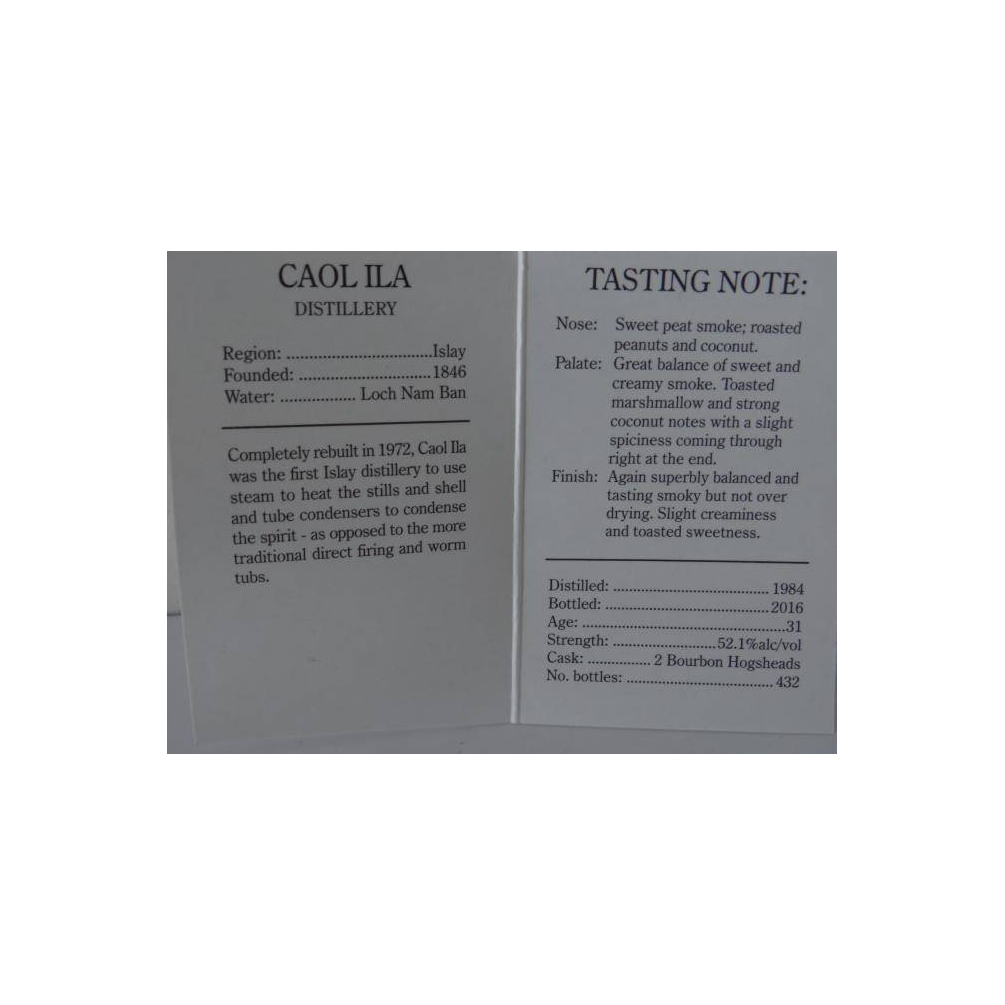 Caol Ila Small Batch 1984 31 Years Single Malt Whisky 2