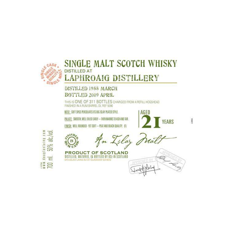 Laphroaig Old Malt Cask 1988 21 Years Single Malt Whisky 2