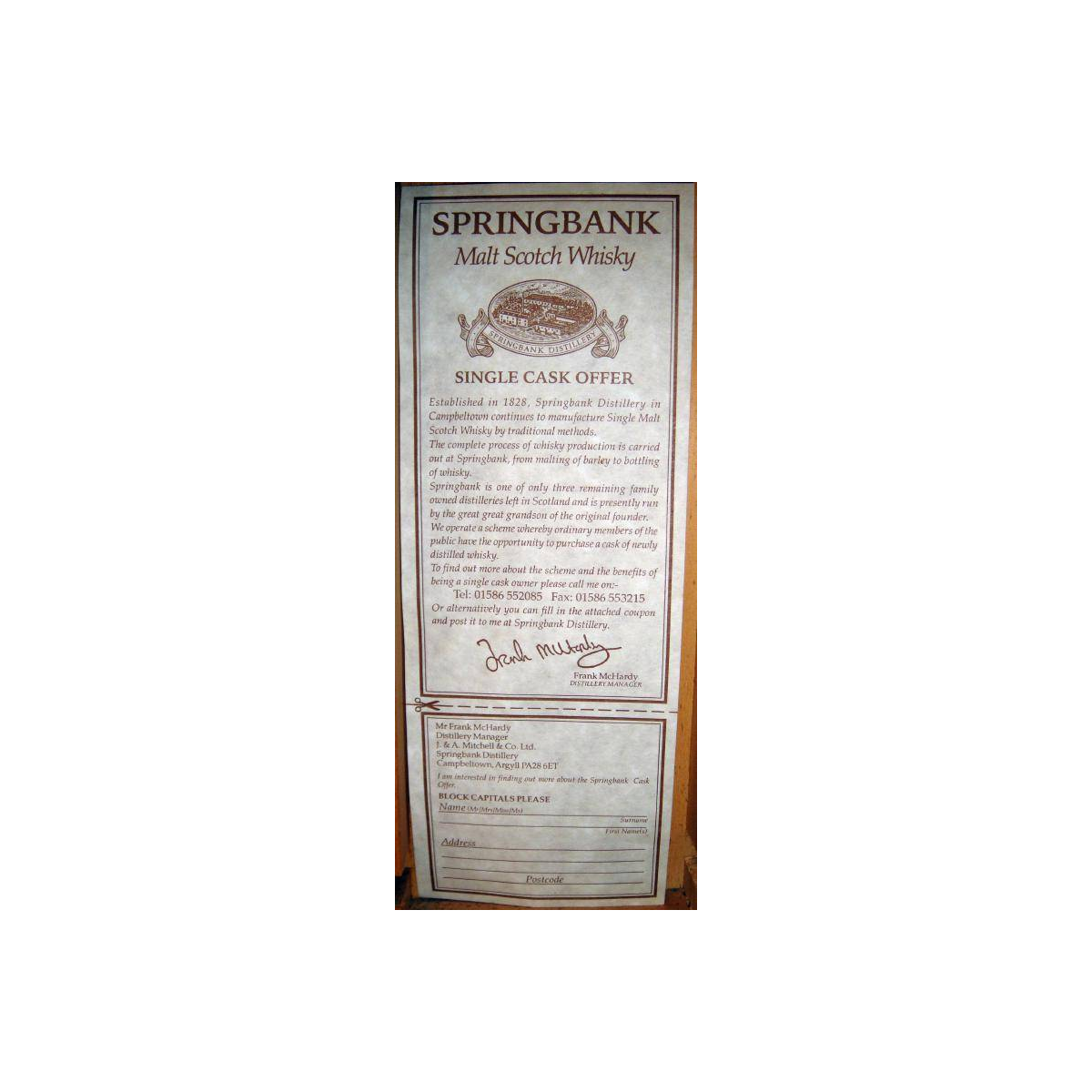Springbank 30 Years Single Malt Whisky 2