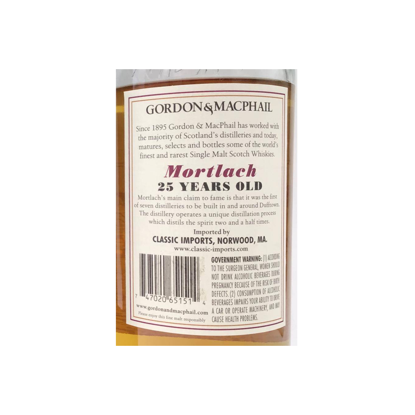Mortlach Licensed Bottling 25 Years Single Malt Whisky 3
