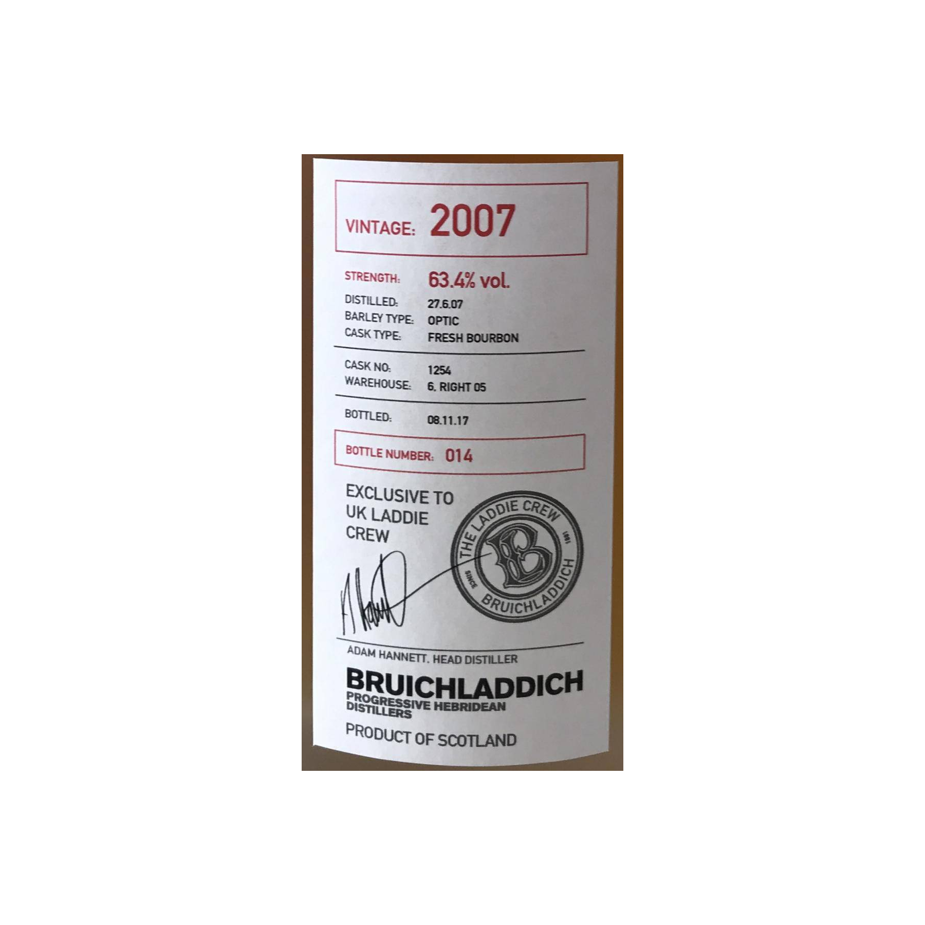 Bruichladdich 2007 10 Years Single Malt Whisky 2