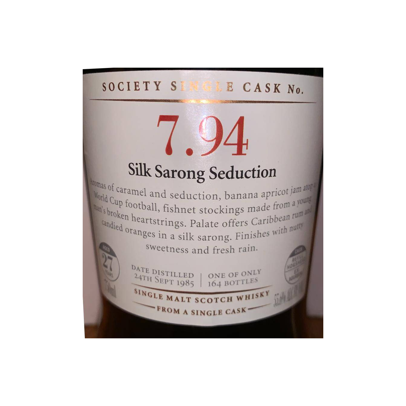 The Scotch Malt Whisky Society 1985 27 Years Single Malt Whisky 2
