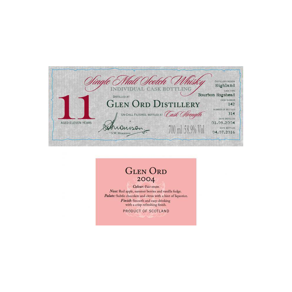 Glen Ord Individual Cask Bottling 2004 11 Years Single Malt Whisky 2