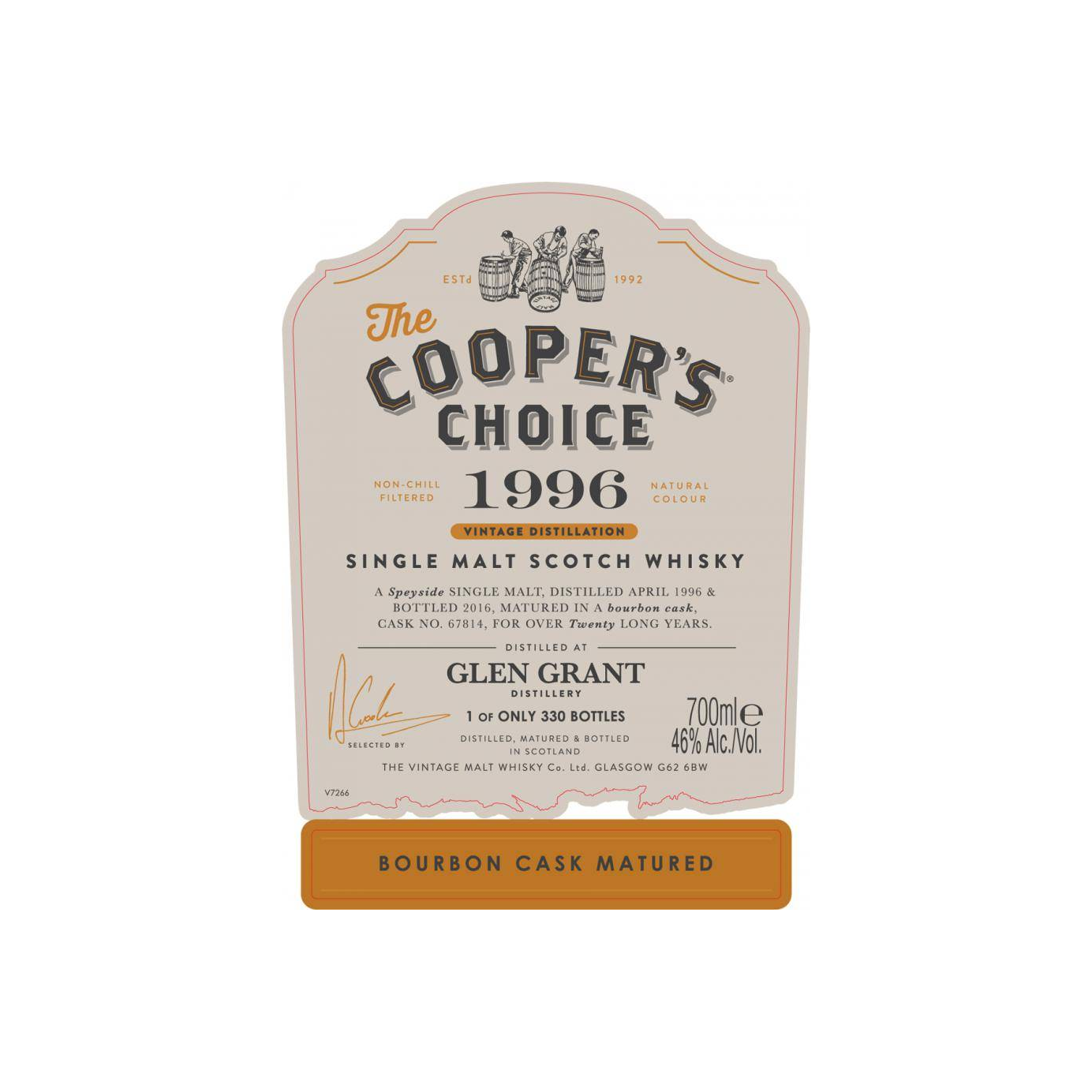 Glen Grant The Cooper's Choice 1996 20 Years Single Malt Whisky 2