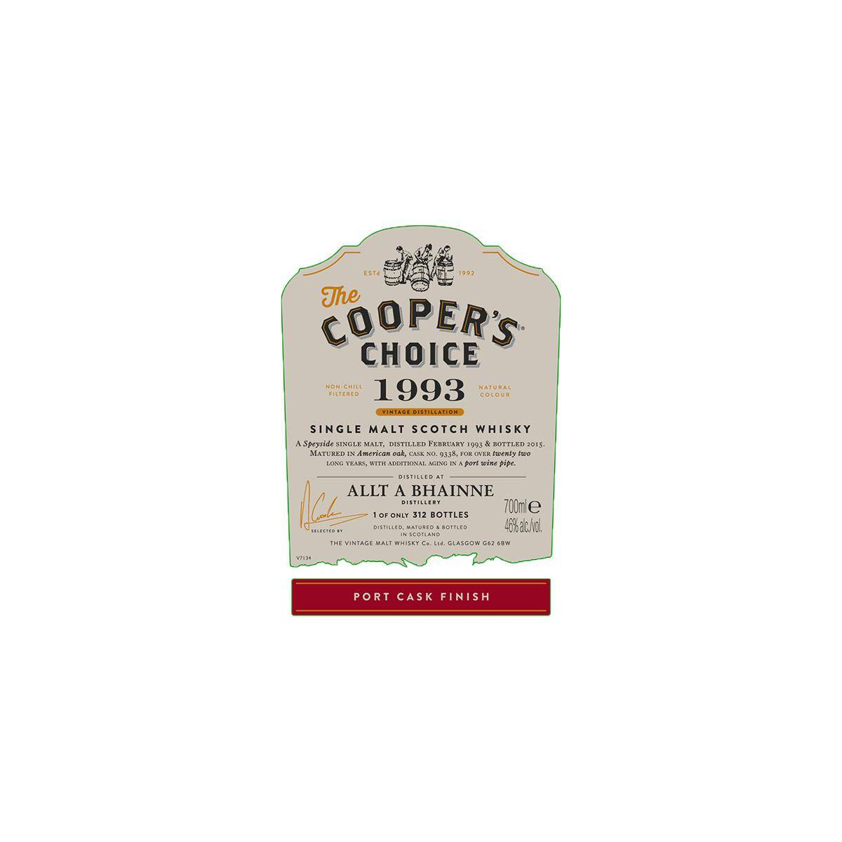 Allt-A-Bhainne The Cooper's Choice 1993 22 Years Single Malt Whisky 2