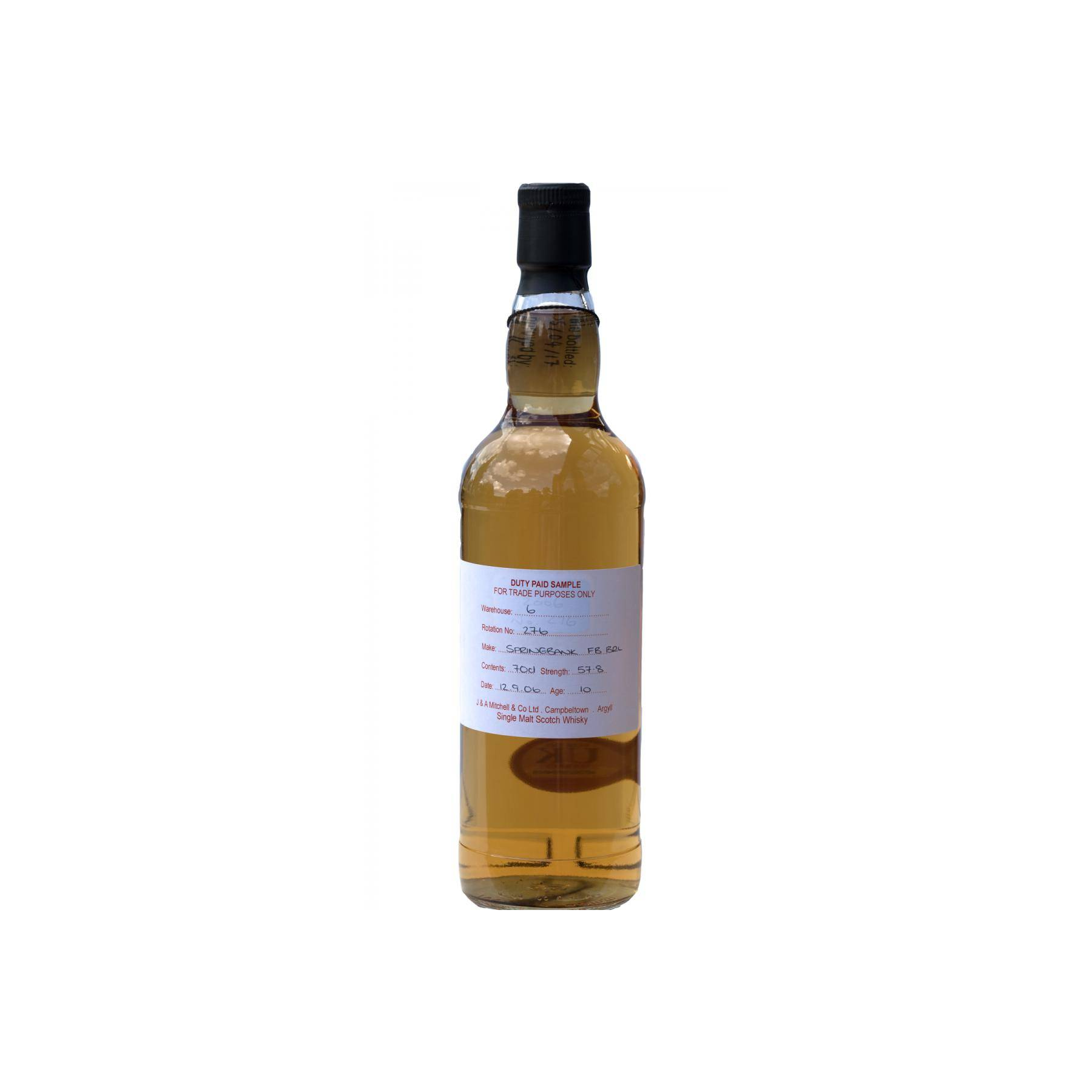 Springbank Duty Paid Sample - For Trade Purposes Only 2006 10 Years Single Malt Whisky