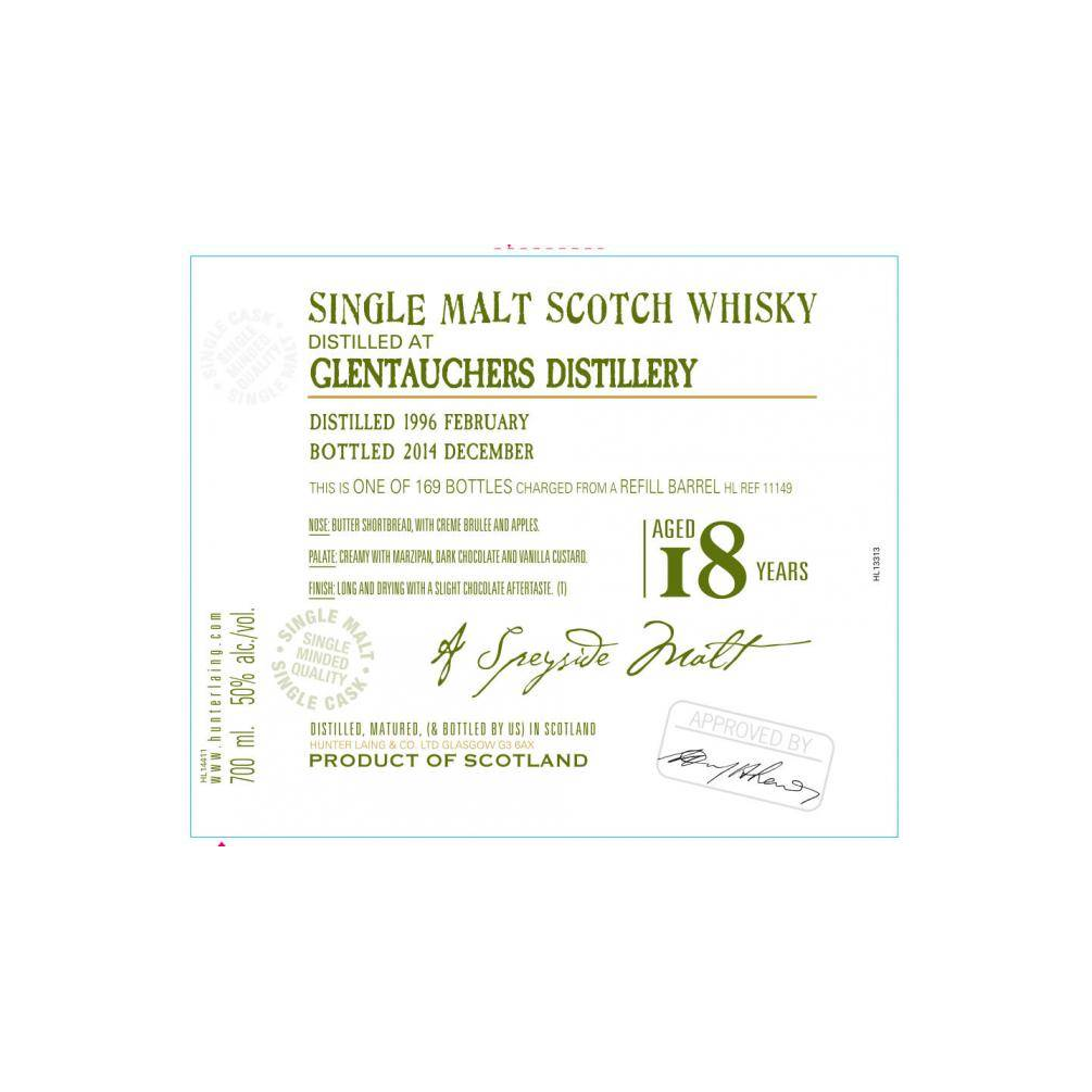 Glentauchers Old Malt Cask 1996 18 Years Single Malt Whisky