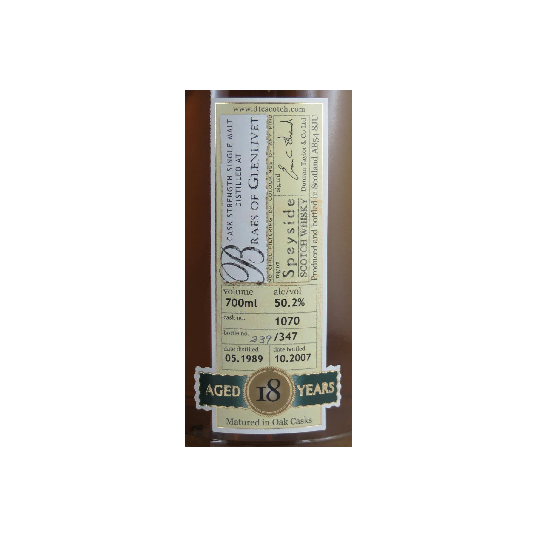 Braes of Glenlivet 1989 DT 2