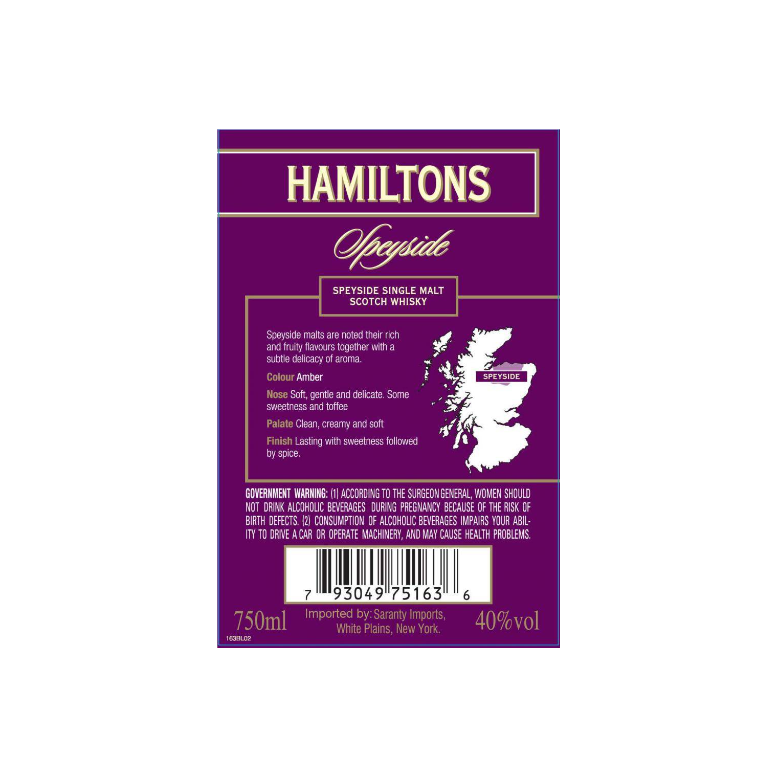Hamiltons Single Malt Whisky 2