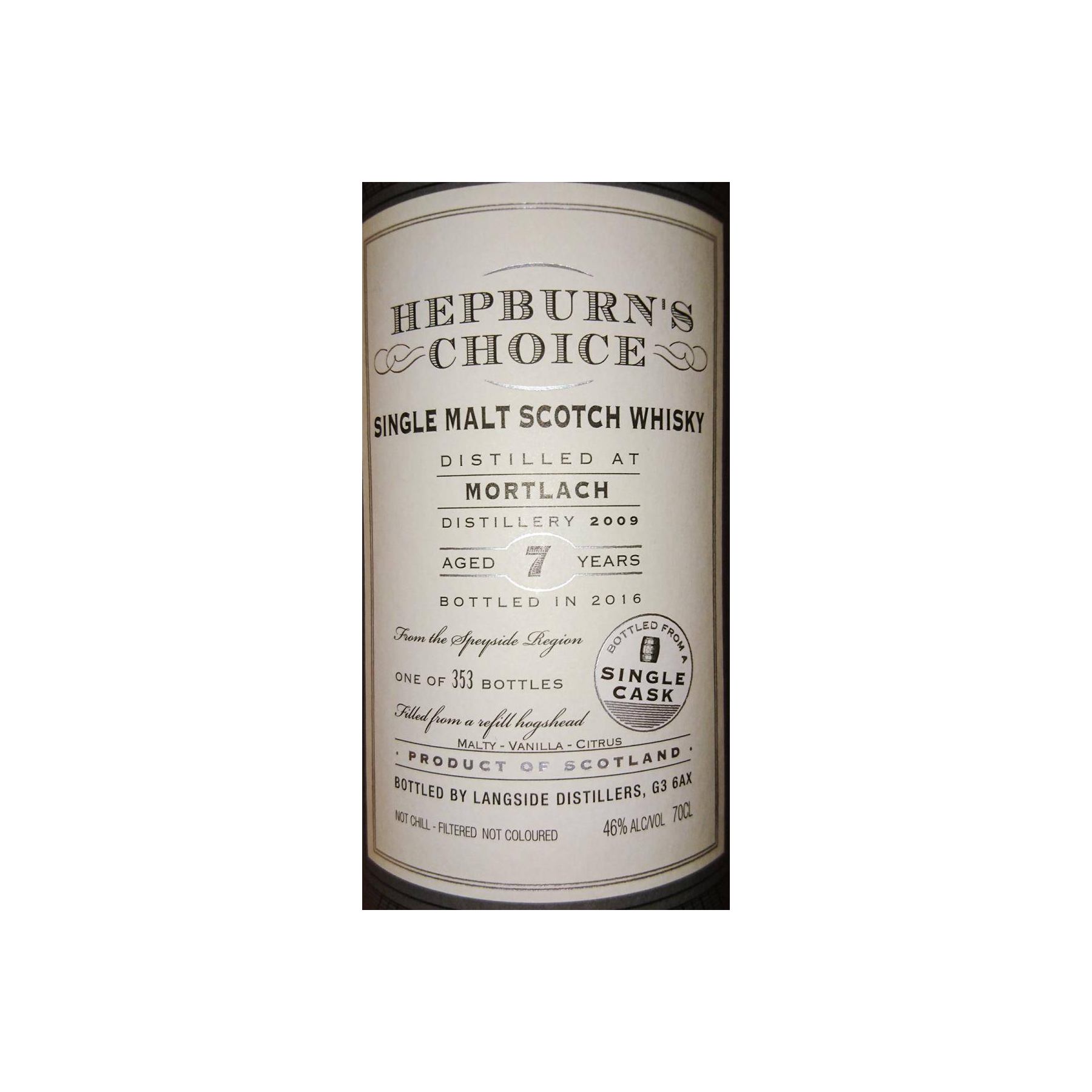 Mortlach 2009 7 Years Single Malt Whisky