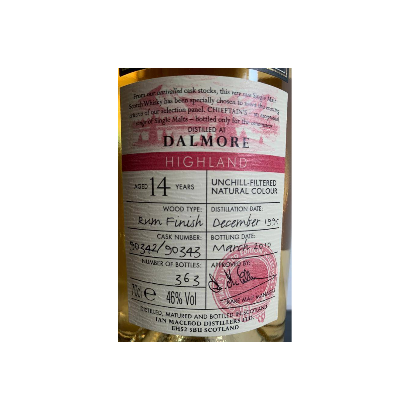 The Dalmore 1995 14 Years Single Malt Whisky 2