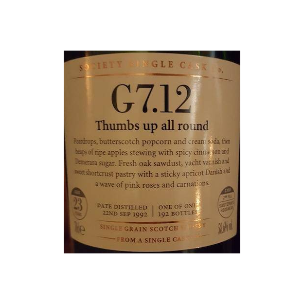 The Scotch Malt Whisky Society 1992 23 Years Single Grain Whisky