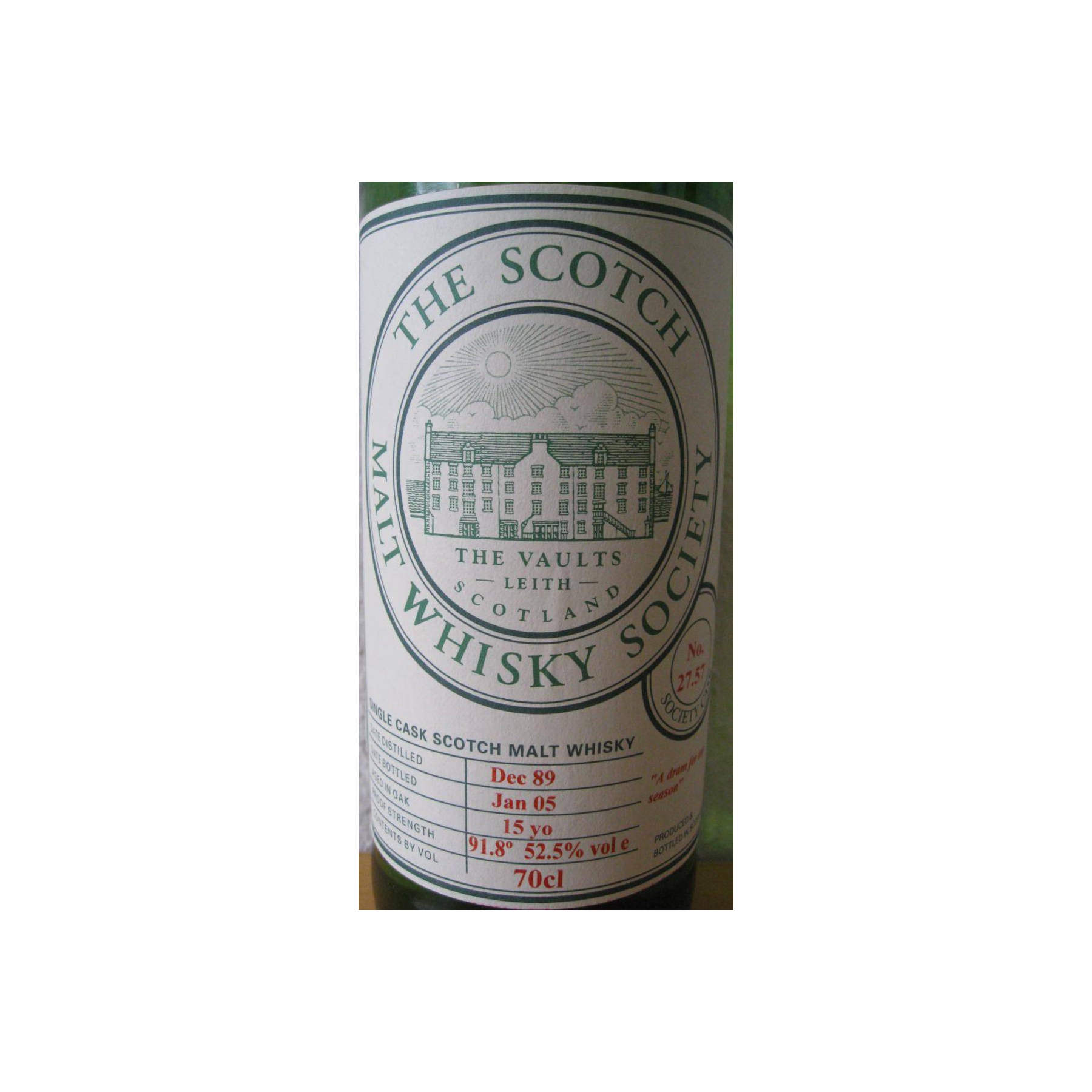 The Scotch Malt Whisky Society 1989 15 Years Single Malt Whisky 2