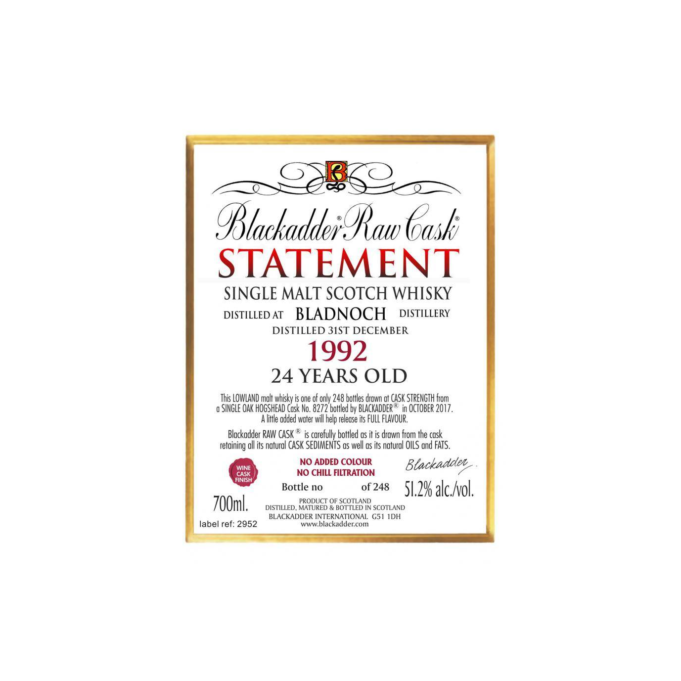 Bladnoch 1992 24 Years Single Malt Whisky 2