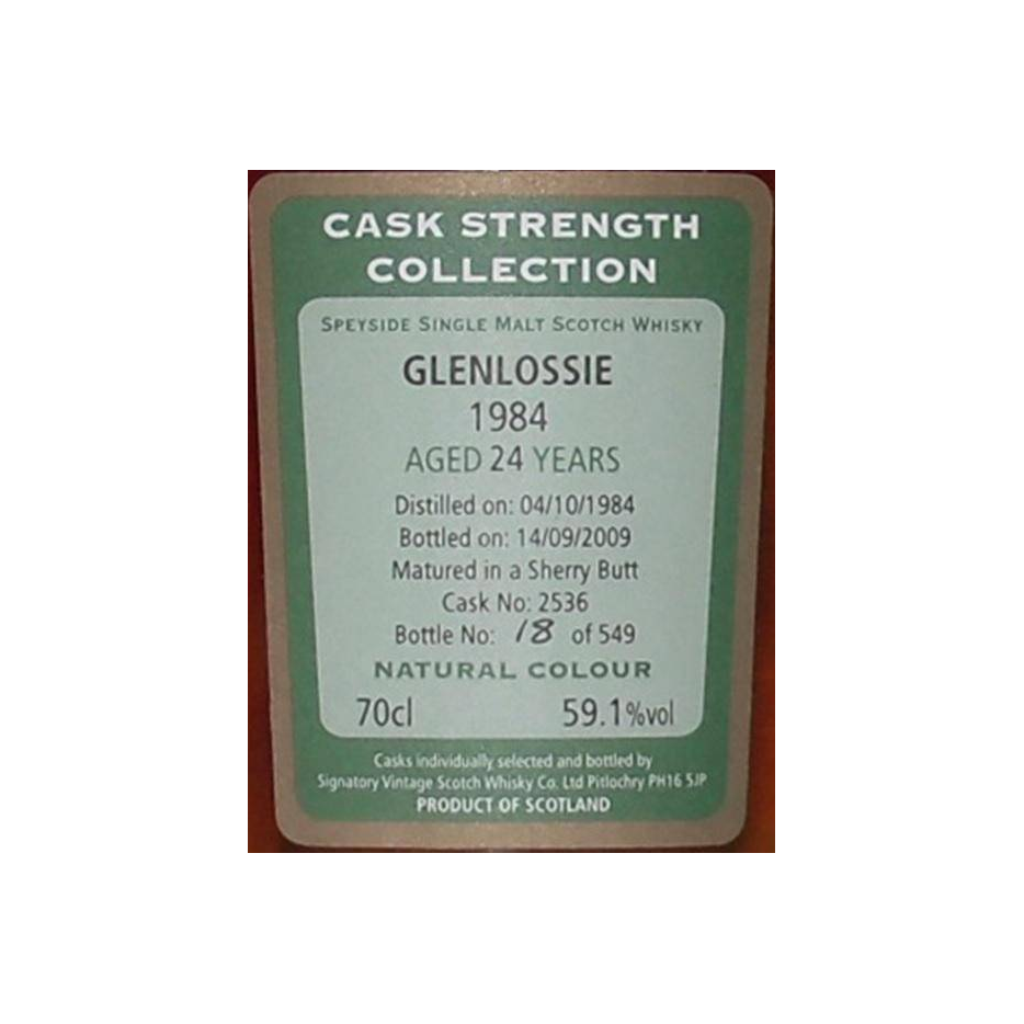 Glenlossie Cask Strength Collection 1984 24 Years Single Malt Whisky 2