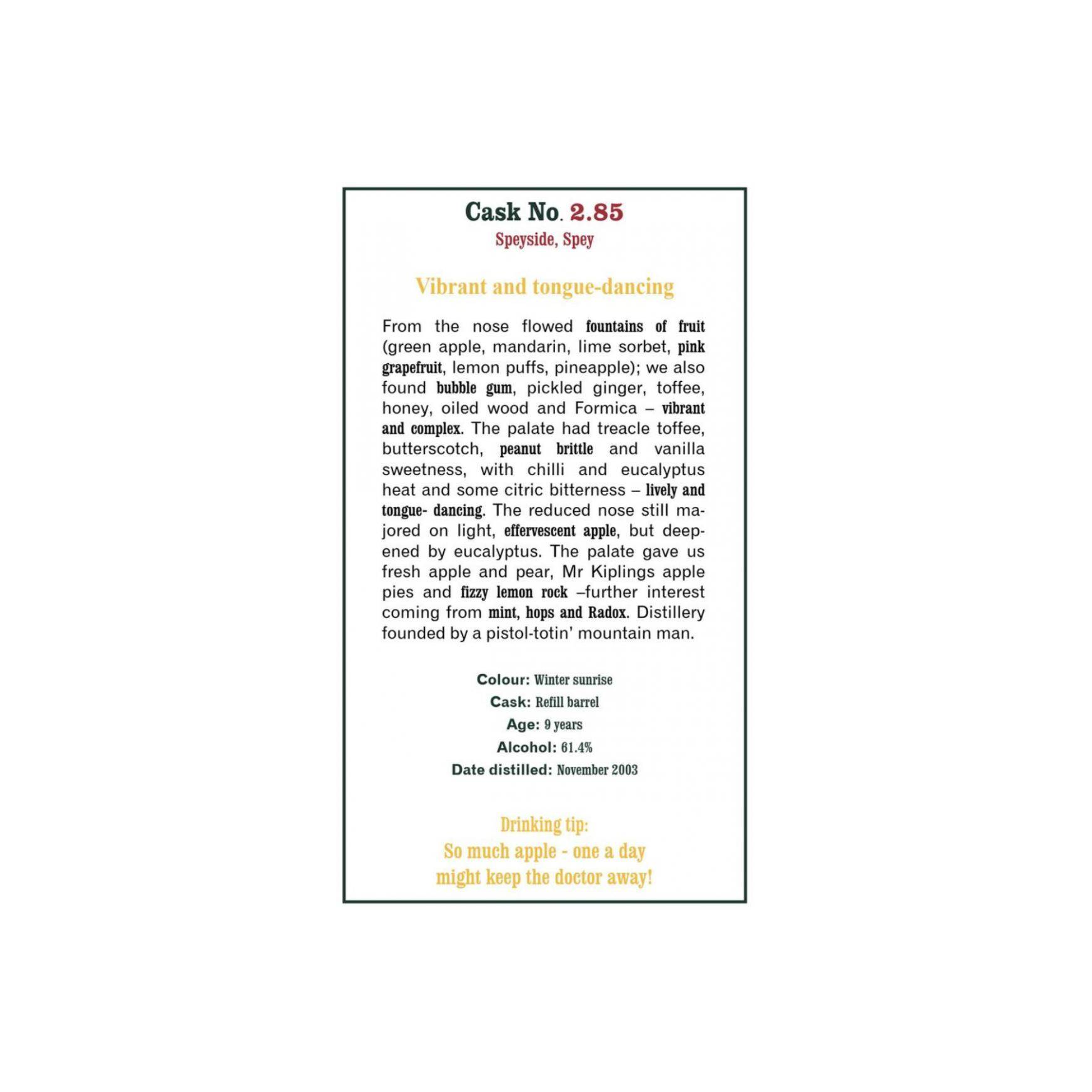 The Scotch Malt Whisky Society 2003 9 Years Single Malt Whisky