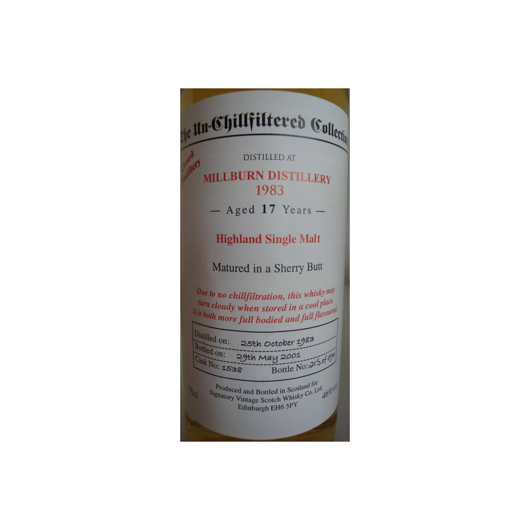 The Scotch Malt Whisky Society The Un-Chillfiltered Collection 1983 17 Years Single Malt Whisky 3