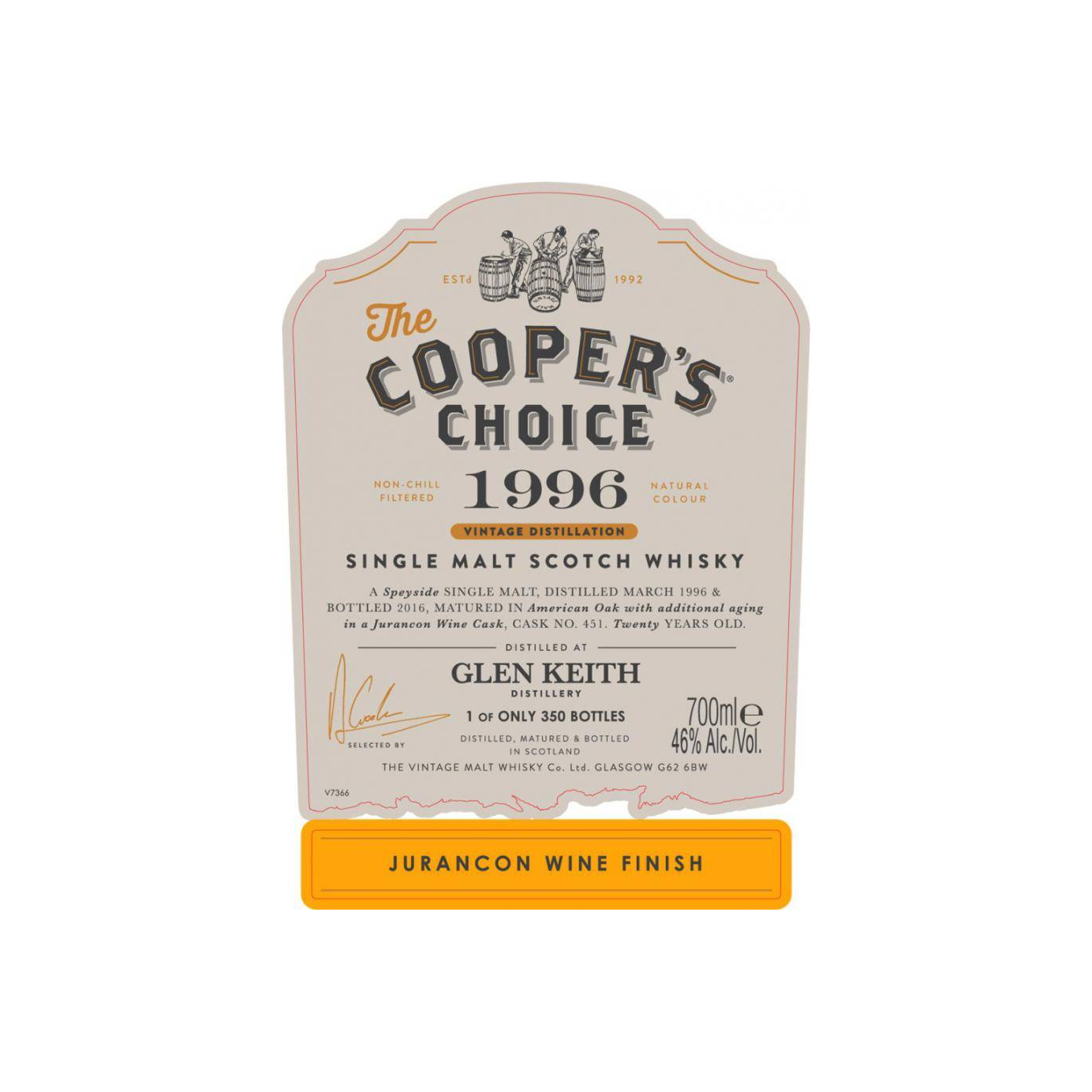 Glen Keith The Cooper's Choice 1996 20 Years Single Malt Whisky 3
