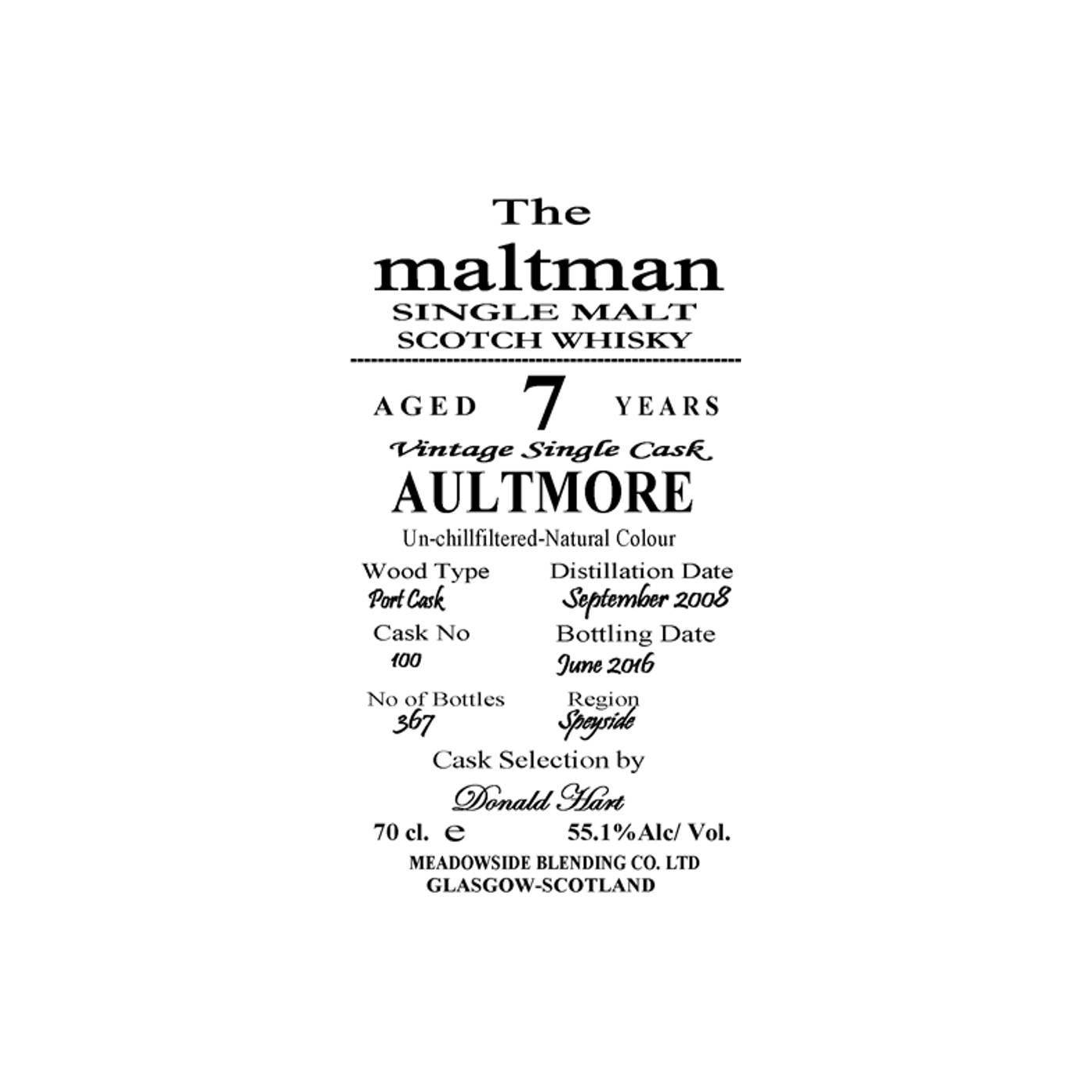 Aultmore 2008 7 Years Single Malt Whisky 2