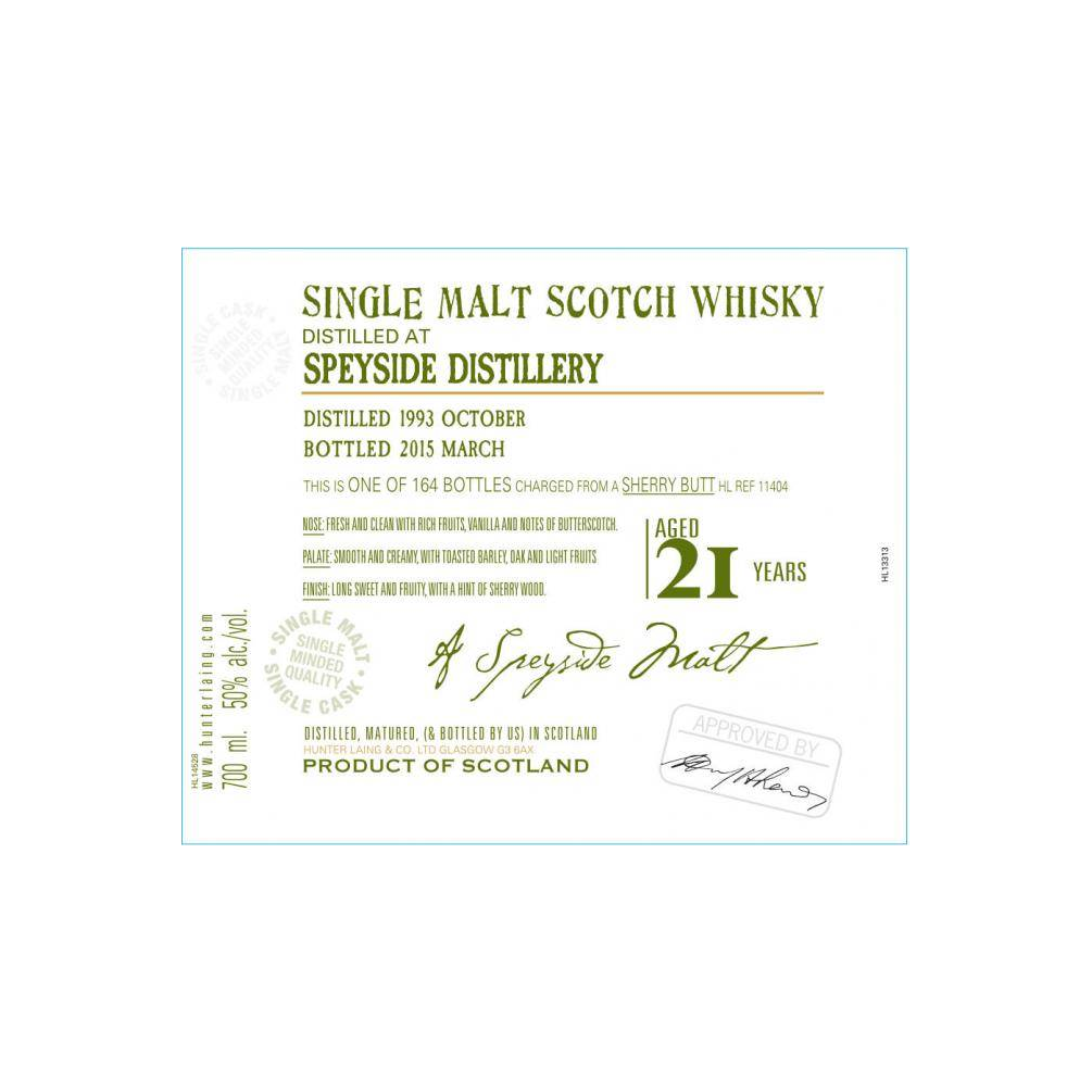 Spey Old Malt Cask 1993 21 Years Single Malt Whisky