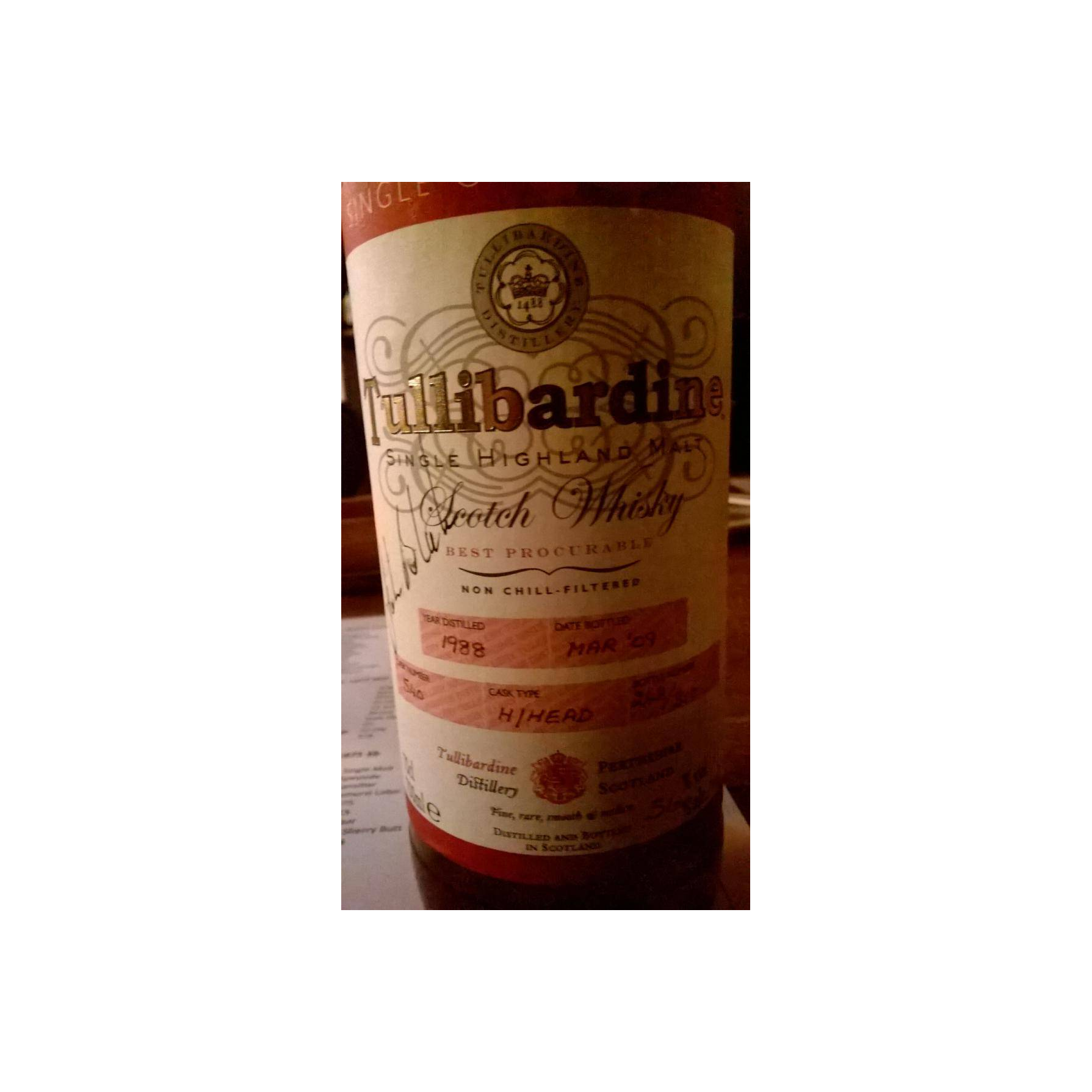 Tullibardine 1988 21 Years Single Malt Whisky 3