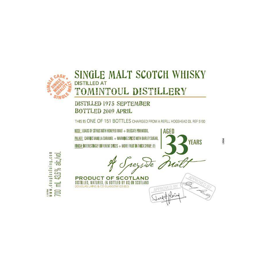 Tomintoul Old Malt Cask 1975 33 Years Single Malt Whisky 2