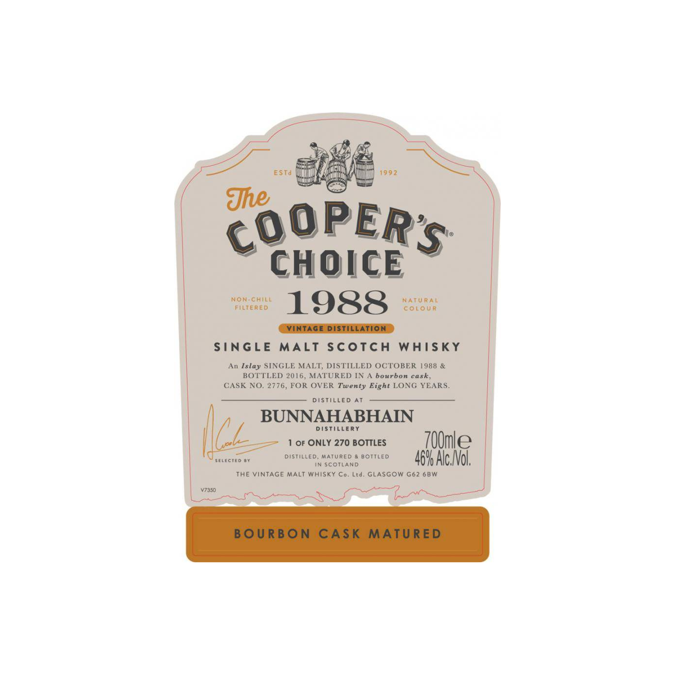 Bunnahabhain The Cooper's Choice 1988 28 Years Single Malt Whisky